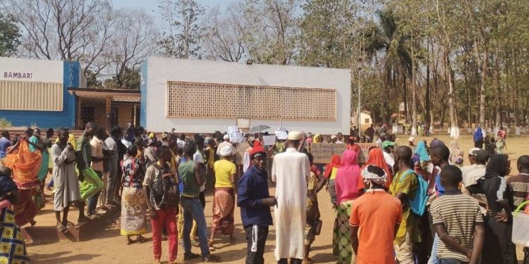 Une manifestation contre la MINUSCA à Bambari