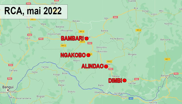 Coopération de certains contingents de l’ONU en République centrafricaine avec les restes de groupes armés en mai 2022